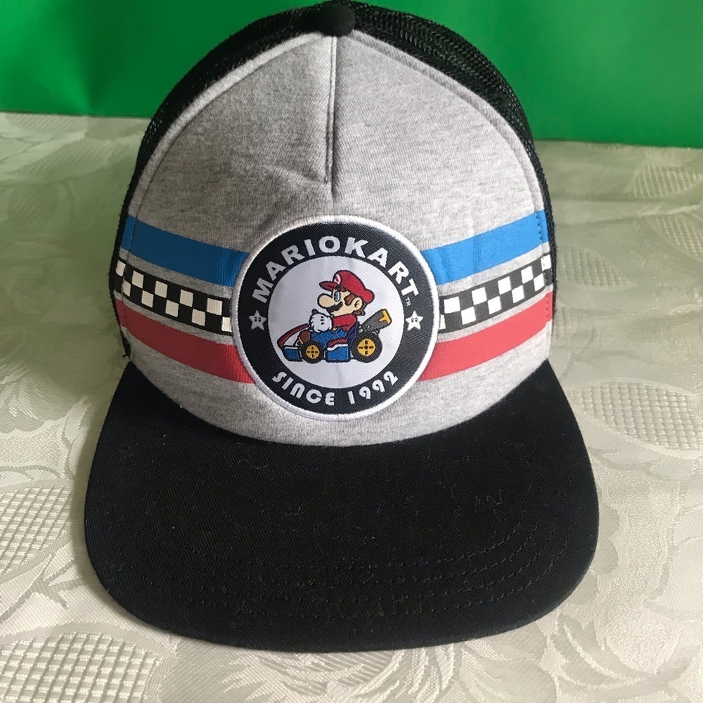 Mariokart Nintendo Hat Black Children One size Snapback Retro Cap